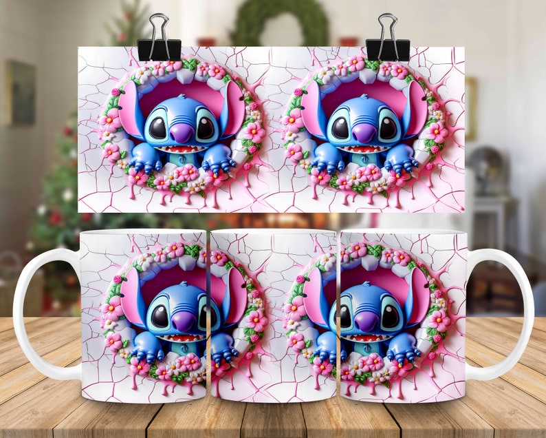 Bundle 50 Spring Cartoon Mug Wrap, 3D Spring Floral Mug, 3D Cartoon Mug, Full Mug Wrap, Sublimation Mug, Instant Download image 9