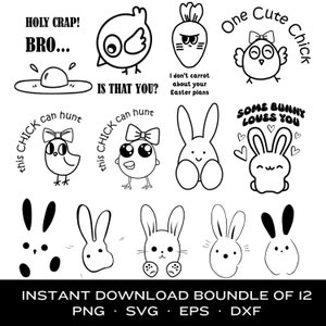 Happy Easter SVG Bundle Easter SVG Easter quotes Easter Bunny svg Easter Egg svg Easter png Spring svg Cut Files for Cricut Instant Download