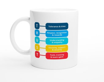 Taza de café personalizada de 11 oz, TrustMug, taza de café, regalo de compañero de trabajo, taza de cumpleaños, regalo para un líder o gerente, papá noel secreto y regalo de oficina