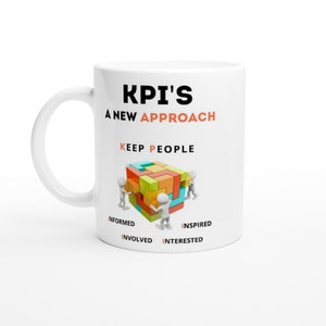 Custom 11oz coffee mug, KPI Mug, Coffee Cup, Coworker gift, Birthday present mug, gift for a leader or manager, secret santa and office gift