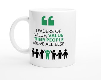Taza de café personalizada de 11 oz, taza de liderazgo, taza de café, regalo de compañero de trabajo, taza de cumpleaños, regalo para un líder o gerente, santa secreto y regalo de oficina