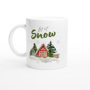 Kerstcadeau-koffiemok voor collega's secret santa-vrienden en kerstbekers op kantoor thuis Let it Snow-mok voor kantoorcadeau
