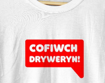 Striking Cofiwch Dryweryn Welsh Tee | Remember Tryweryn Cultural Slogan T-Shirt | Remind others with this bright iconic graphic message Top