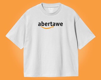 Parody Abertawe Amazon Logo Tee—Where to are you from? Rock this to show them. Welsh Humour shirt—Ideal Gift for that friend from Swansea.