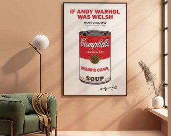 If Andy Warhol's mother was Welsh Poster - Wall Art Print from Wales | Mam's Cawl, Sixties Pop Art Spoof Gift or Present for an Art Lover.