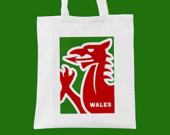 Cool Modern Welsh Dragon Wales Tote Bag | Striking Reusable Bag from Wales
