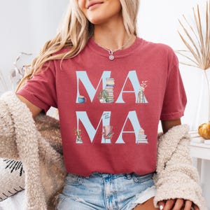 Bookish Mama Shirt Cozy Reader Mom Tee Book Club Mom Gift Just One More Chapter Shirt Reading Mom T-Shirt Book Lover Mom Shirt Mothers Day image 2