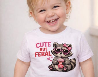 Funny Toddler T-Shirt – Raccoon Graphic Tee, Trendy Kids Outfit