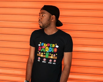 Super Daddio Graphic Tee: Retro Gaming Dad Shirt