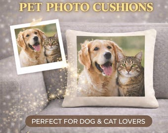 Custom Pet Cushion – Personalized Dog - Cat Pillow with Name or Photo Gift – 40x40cm