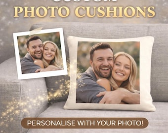 Custom Photo Cushion – Personalised Picture Pillow Gift - Add Your Own Photo - Anniversary, Wedding, Birthday