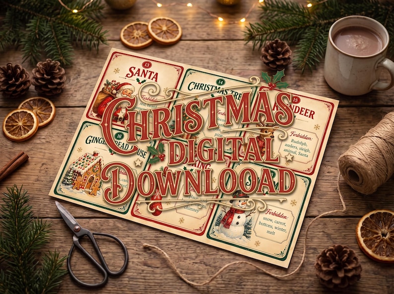 Vintage Christmas Party Games Printable,holiday Trivia&charades,retro ...