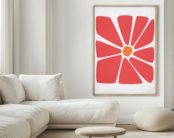 Retro Quote Wall Print, Retro Wall Decor, Quote Wall Art, Digital Download Wall Print, Digital Download Art, Red Modern Art Prints
