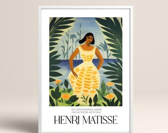 Henri Matisse Print - Aesthetic Matisse Poster for Modern Gallery Exhibition Art, Minimalist Neutral Wall Art, Matisse Gift Idea