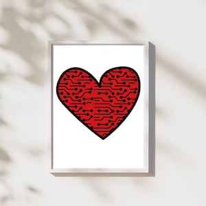 Keith Haring Love Heart Wall Art Print, Exhibition Print, Keith Haring Heart, Dijital Keith Haring Poster Famous Artist Print, Keith Haring