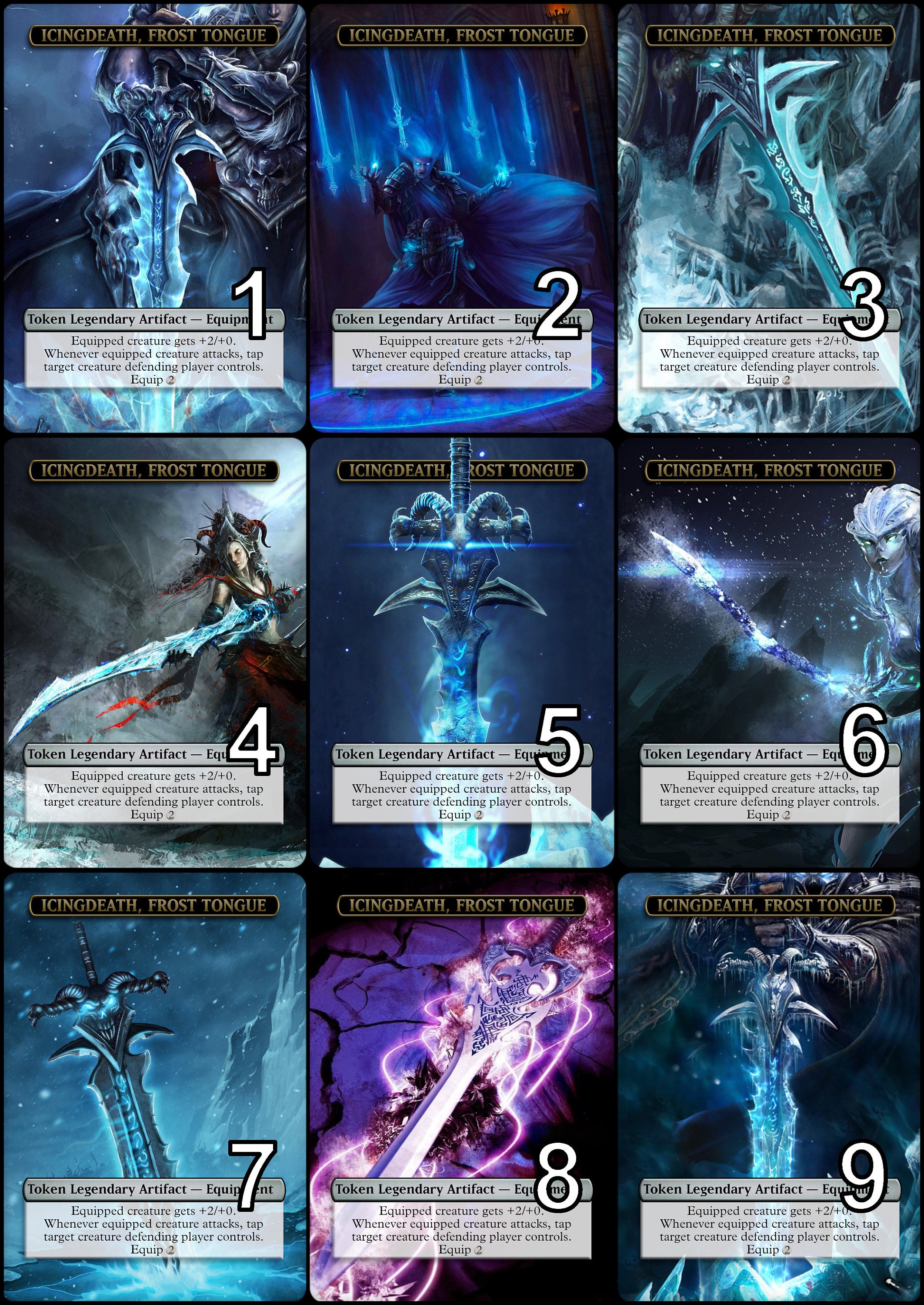 Mtg Icy Manalith Token Alternative Art // Choose the Art! - for