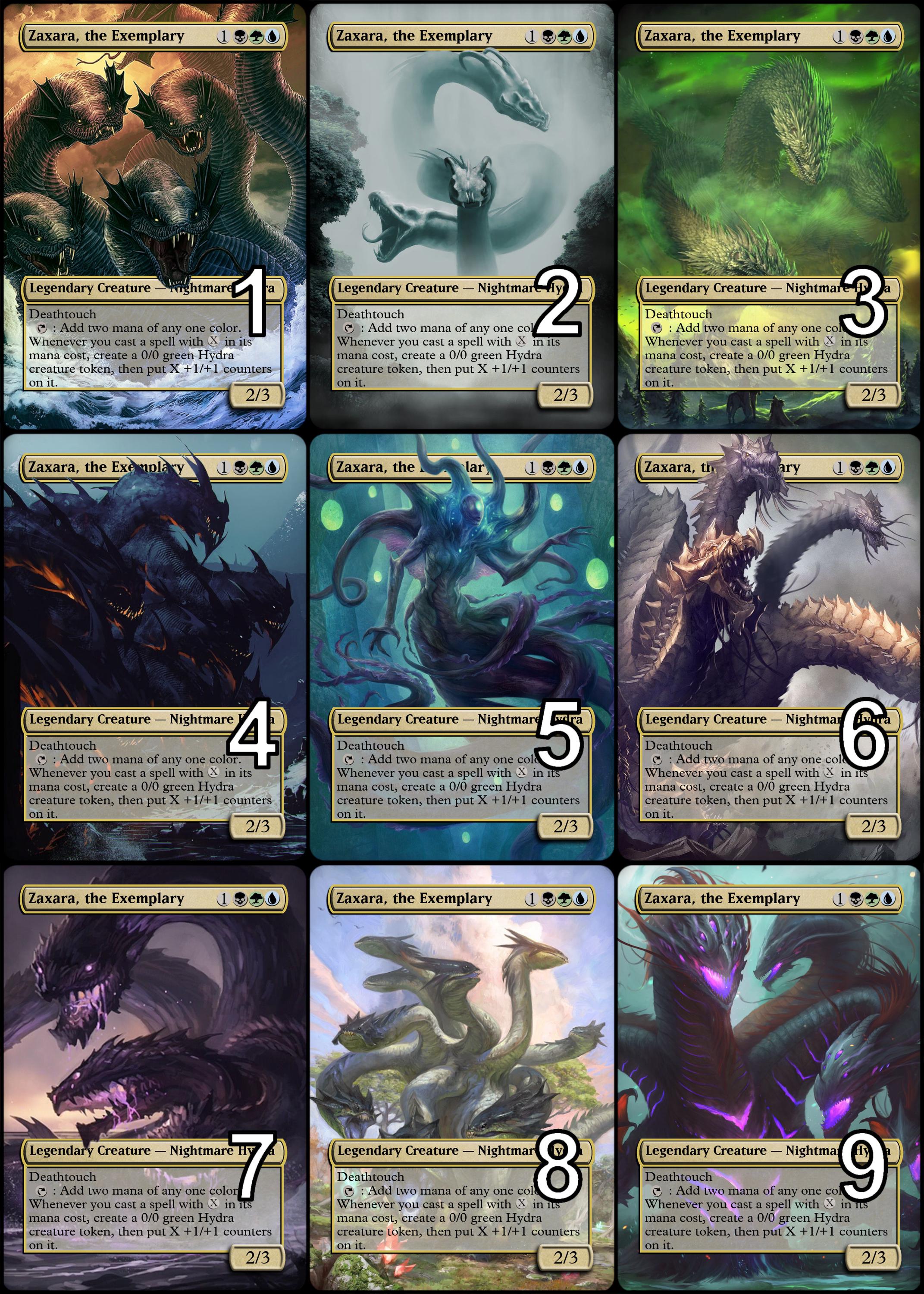 Mtg Zaxara, the Exemplary Token Alternative Art // Choose the Art