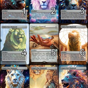 Arte alternativa do token de diamante do olho de leão do MtG // Escolha a arte! - Para EDH, Commander, Cube Draft e Casual MtG Player