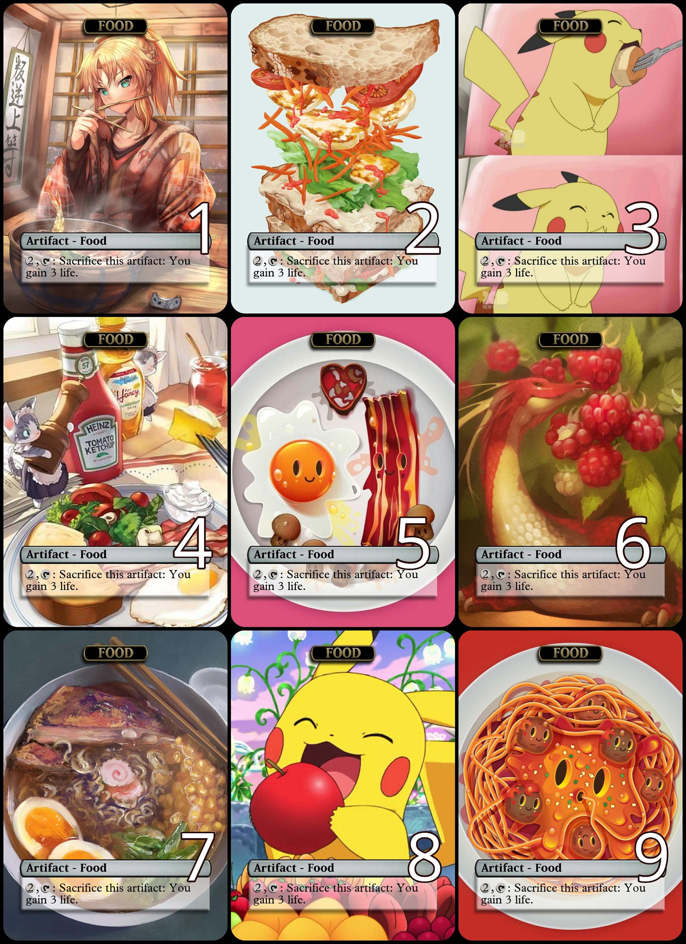 food card sleeves MTG Food Card Sleeves, Yaoyoufood Burger TCG Sleeves, Matte or Foil, Gamer Gifts