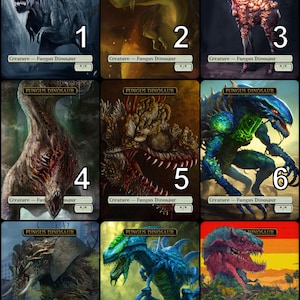 MtG Fungus Dinosaur */* Token Alternative Art // Choose the Art! - For EDH, Commander, Cube Draft and Casual MtG Player