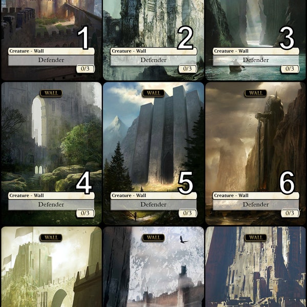MtG Wall 0/3 Token Alternative Art // Choose the Art! - For EDH, Commander, Cube Draft and Casual MtG Player