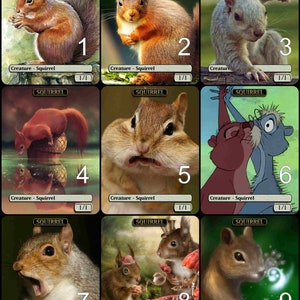 MtG Squirrel 1/1 Token Art alternatif // Choisissez l’art ! - Pour EDH, Commander, Cube Draft et Casual MtG Player
