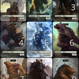 Art alternatif pour les jetons MtG Bear 2/2 // Choisissez l'art ! - Pour les joueurs occasionnels de MtG, de Commander, de Cube Draft et d'EDH