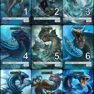 MtG Koma's Coil 3/3 for Koma, Cosmos Serpent Token Alternative Art // Choose the Art! - For EDH, Commander, Cube Draft and Casual MtG Player