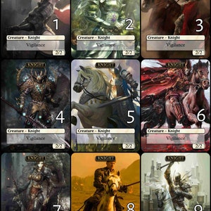 MtG Knight 2/2 Vigilance Token Alternative Art // Choose the Art! - For EDH,Commander,Cube Draft and Casual MtG Player