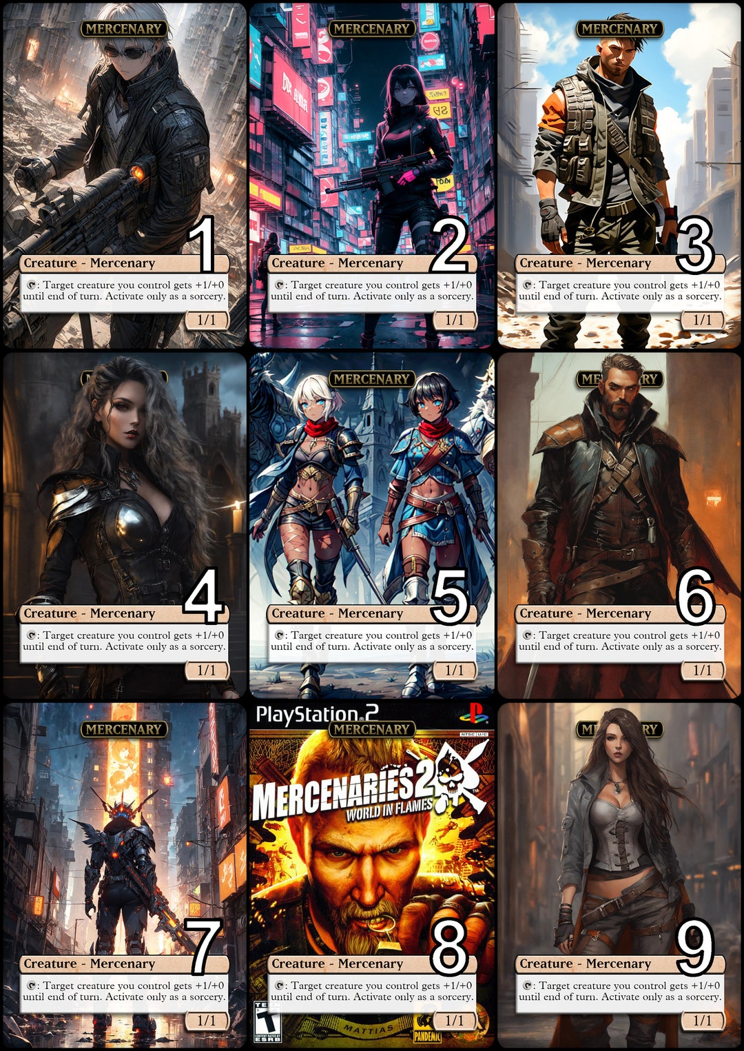 Mtg Mercenary 1/1 Token Alternative Art // Choose the Art! - for EDH ...