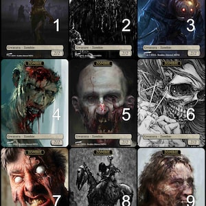 MtG Zombie 2/2 Token Alternative Art // Choose the Art! - For EDH, Commander, Cube Draft and Casual MtG Player