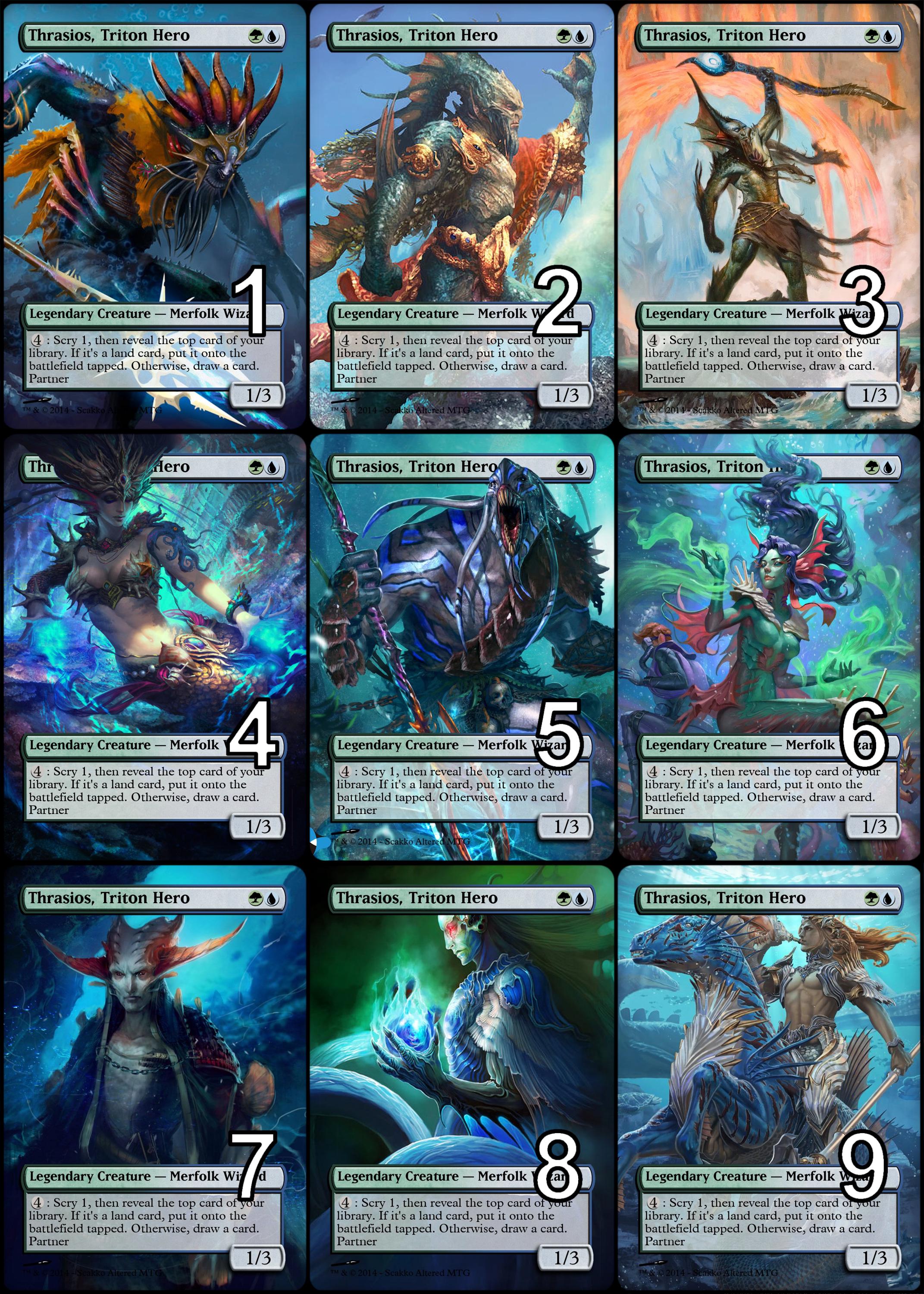 Mtg Thrasios, Triton Hero Token Alternative Art // Choose the Art