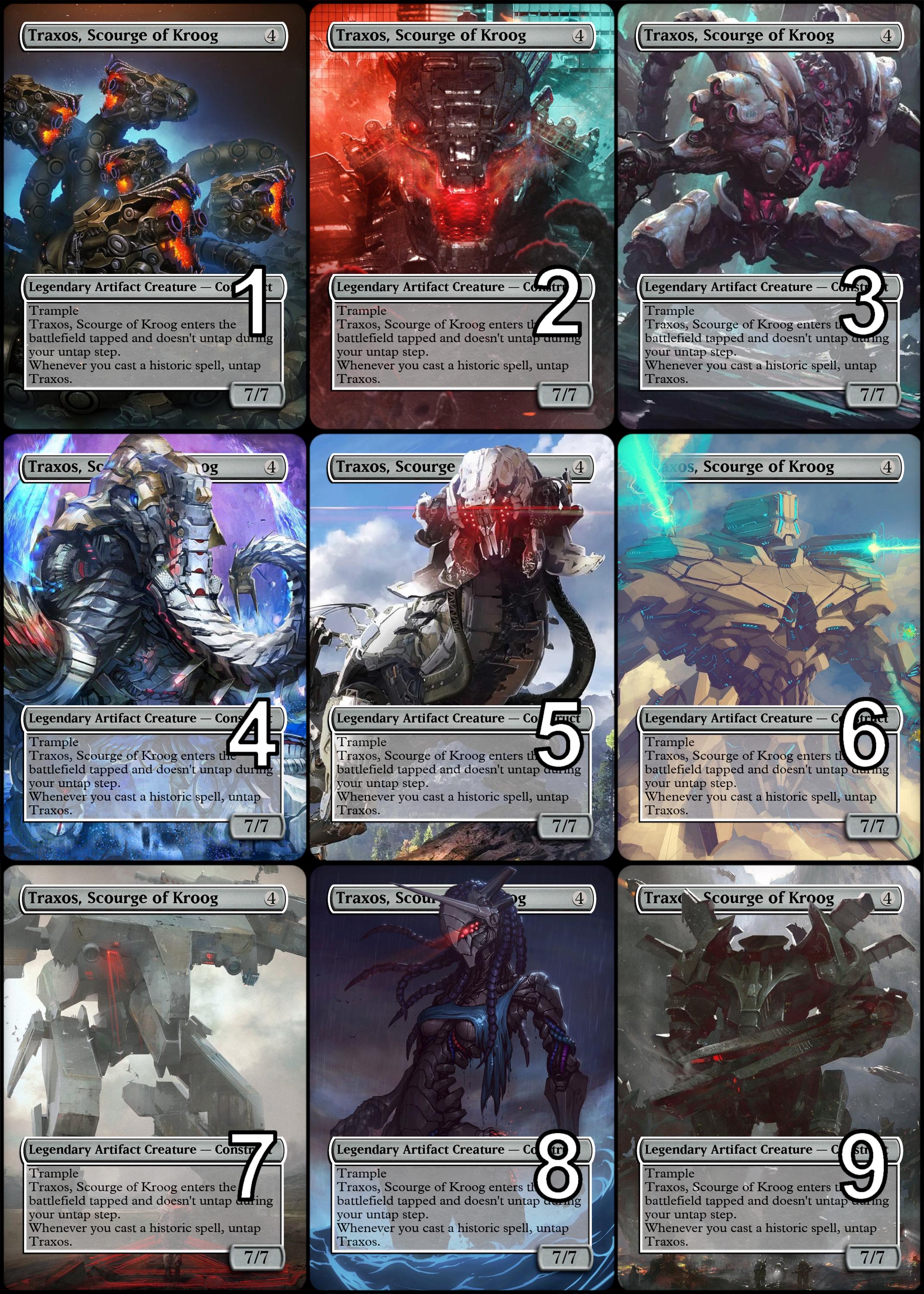 Mtg Traxos, Scourge of Kroog Token Alternative Art // Choose the