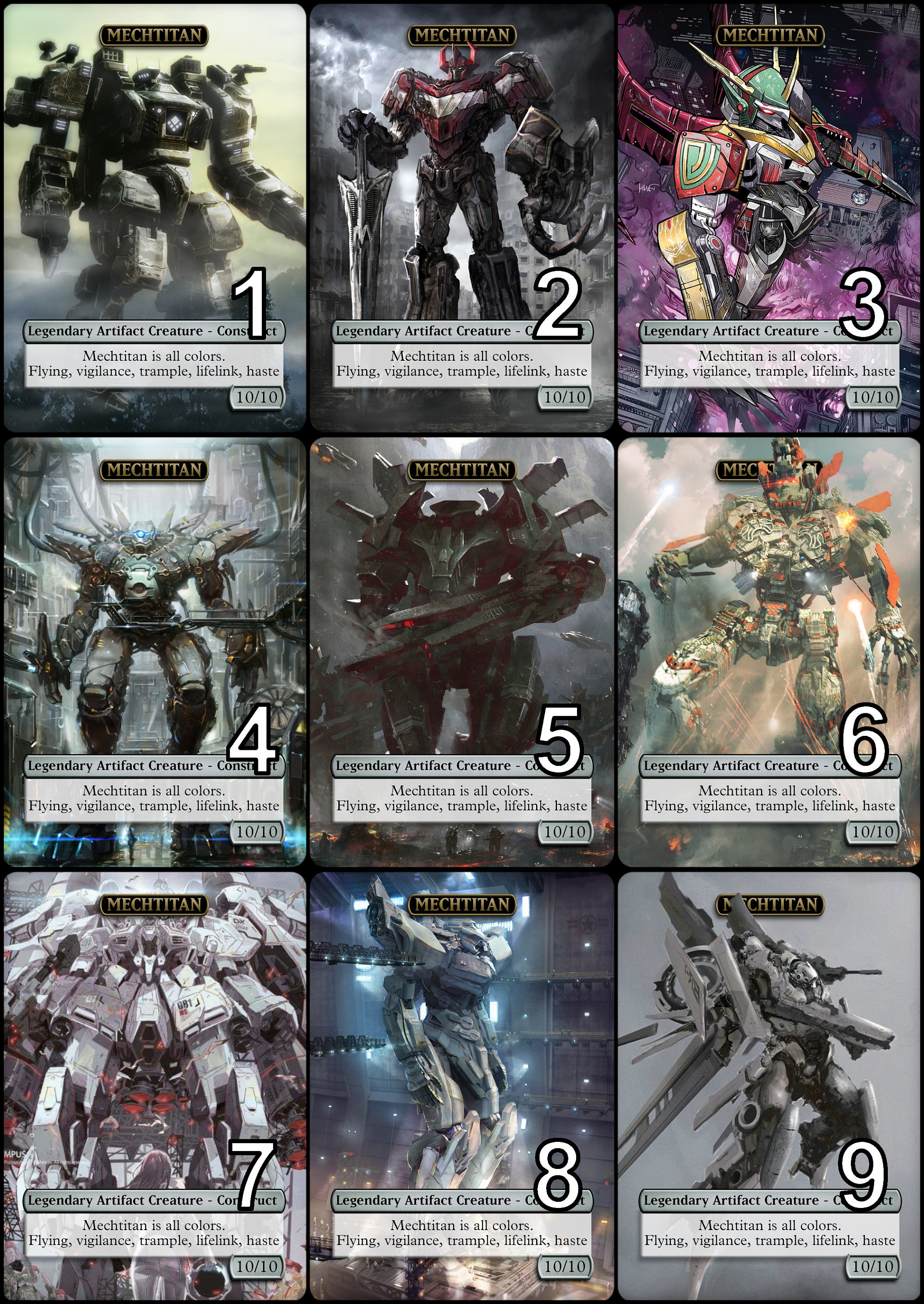 Mtg Mechtitan 10/10 Token Alternative Art // Choose the Art
