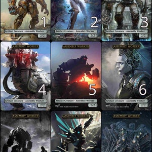 MtG Assembly Worker 1/1 for Urza's Factory Token Alternative Art // Choose the Art! - For EDH, Commander, Cube Draft and Casual MtG Player