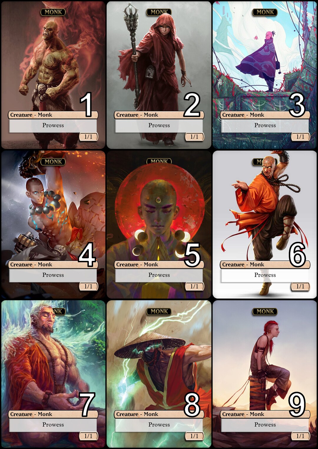 Magic Choose One Mtg Monk 1/1 Token for Jaya, Fiery Negotiator Alternative Art // Choose ...