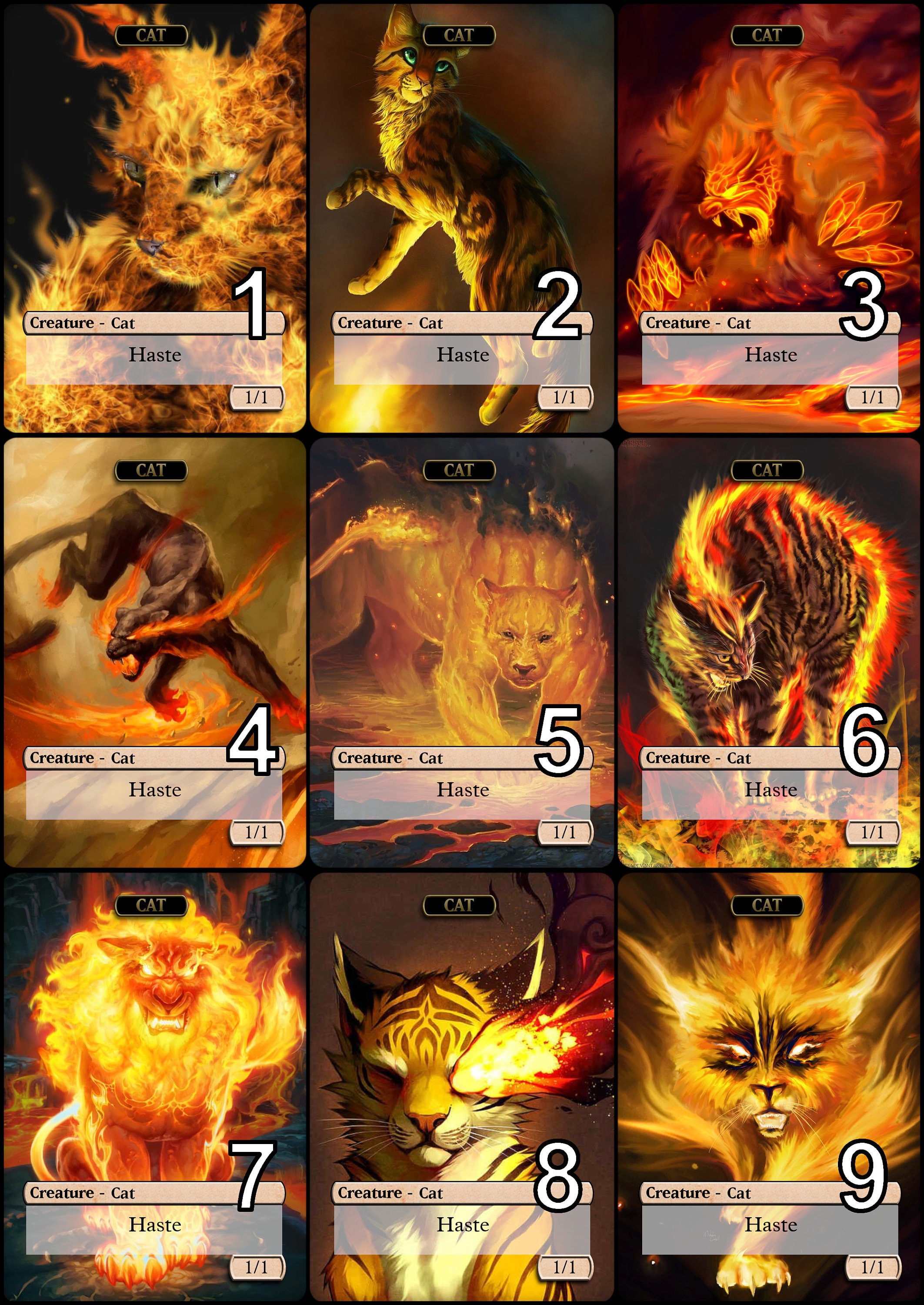 Mtg Cat 1/1 Token for Firecat Blitz Alternative Art