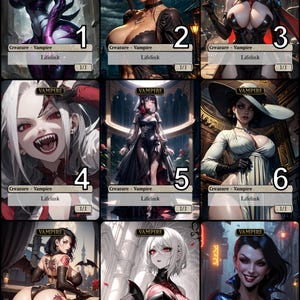 MtG Vampire Lifelink Waifu 1/1 Token Alternative Art // Choose the Art! - For EDH, Commander, Cube Draft and Casual MtG Player
