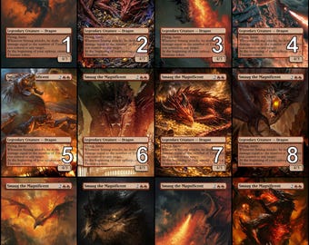 Arte alternativo para la ficha de Smaug el Magnífico de MtG // ¡Elige el arte! - Para EDH, Commander, Cube Draft y jugadores casuales de MtG.