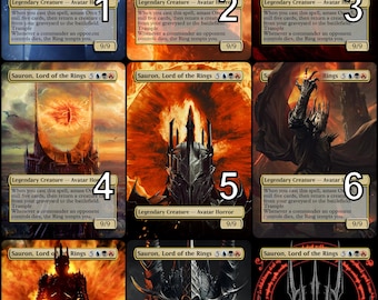 MtG Sauron, Lord of the Rings Token Alternative Art // Choose the Art! - For EDH, Commander, Cube Draft and Casual MtG Player
