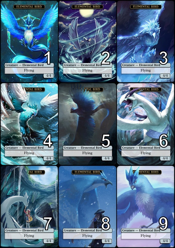 Mtg Elemental Bird 4/4 for Mu Yanling Token Alternative Art