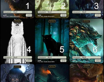 MtG Wolf 2/2 Token Alternative Art // Choose the Art! - For EDH, Commander, Cube Draft and Casual MtG Player