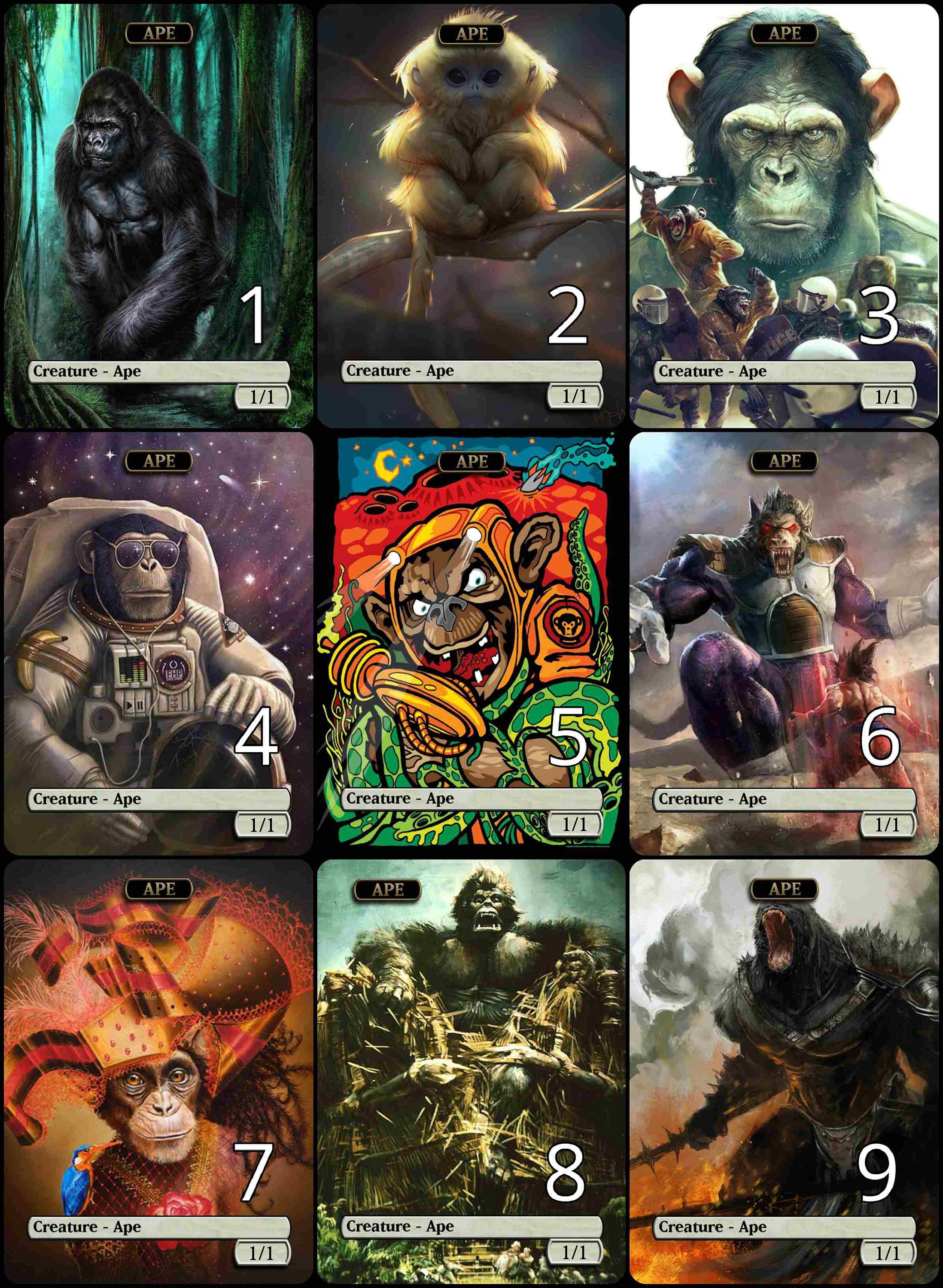 ape cards mtg Kibo, Uktabi Prince Monkey Tribal Artifact Destruction Magic C  CommanderComplete All cards will be carefully packed for safe transit Mtg Ape 1/1 Token for