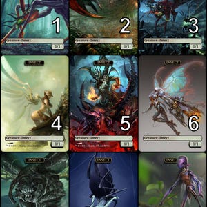 MtG Insect 1/1 Token for Grist, the Hunger Tide Alternative Art // Choose the Art! - For EDH, Commander, Cube Draft and Casual MtG Player