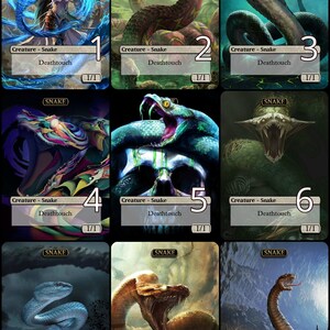 MtG Snake 1/1 para Ophiomancer Token Arte Alternativa // Escolha a Arte! - Para EDH, Commander, Cube Draft e Casual MtG Player