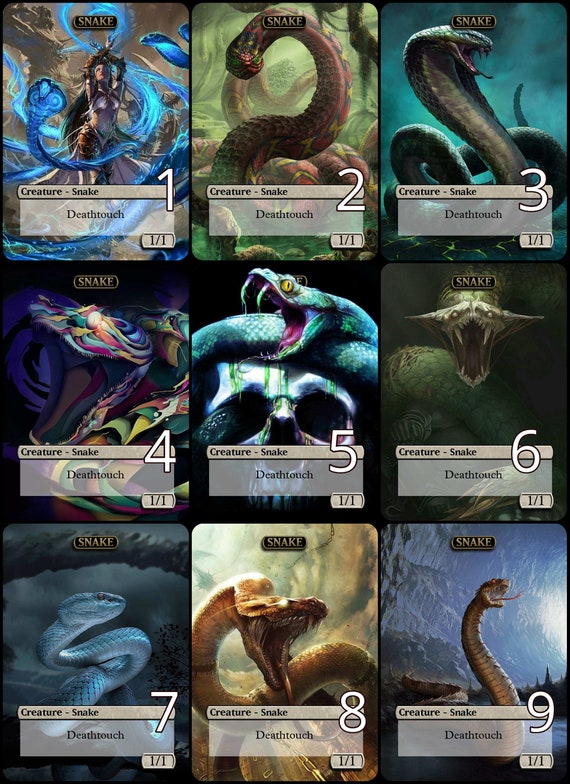 Mtg Snake 1/1 for Ophiomancer Token Alternative Art // Choose the