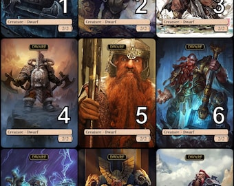 Ficha de Enano 2/2 de MtG con arte alternativo // ¡Elige el arte! - Para EDH, Commander, Cube Draft y MtG casual