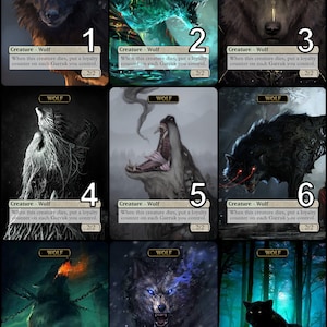 MtG Wolf 2/2 Token for Garruk Alternative Art // Choose the Art! - For EDH, Commander, Cube Draft and Casual MtG Player