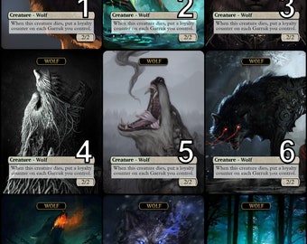 MtG Wolf 2/2 Token for Garruk Alternative Art // Choose the Art! - For EDH, Commander, Cube Draft and Casual MtG Player