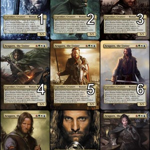 MtG Aragorn, el arte alternativo del token Uniter // ¡Elige el arte! - Para EDH, Commander, Cube Draft y Casual MtG Player